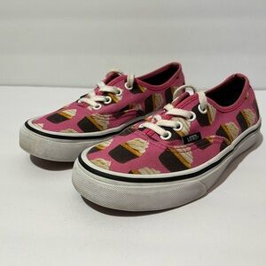 Vans Late Night Cupcake Low Top Pink Canvas Skate Shoes Sneakers M Sz 4.5 L Sz 6